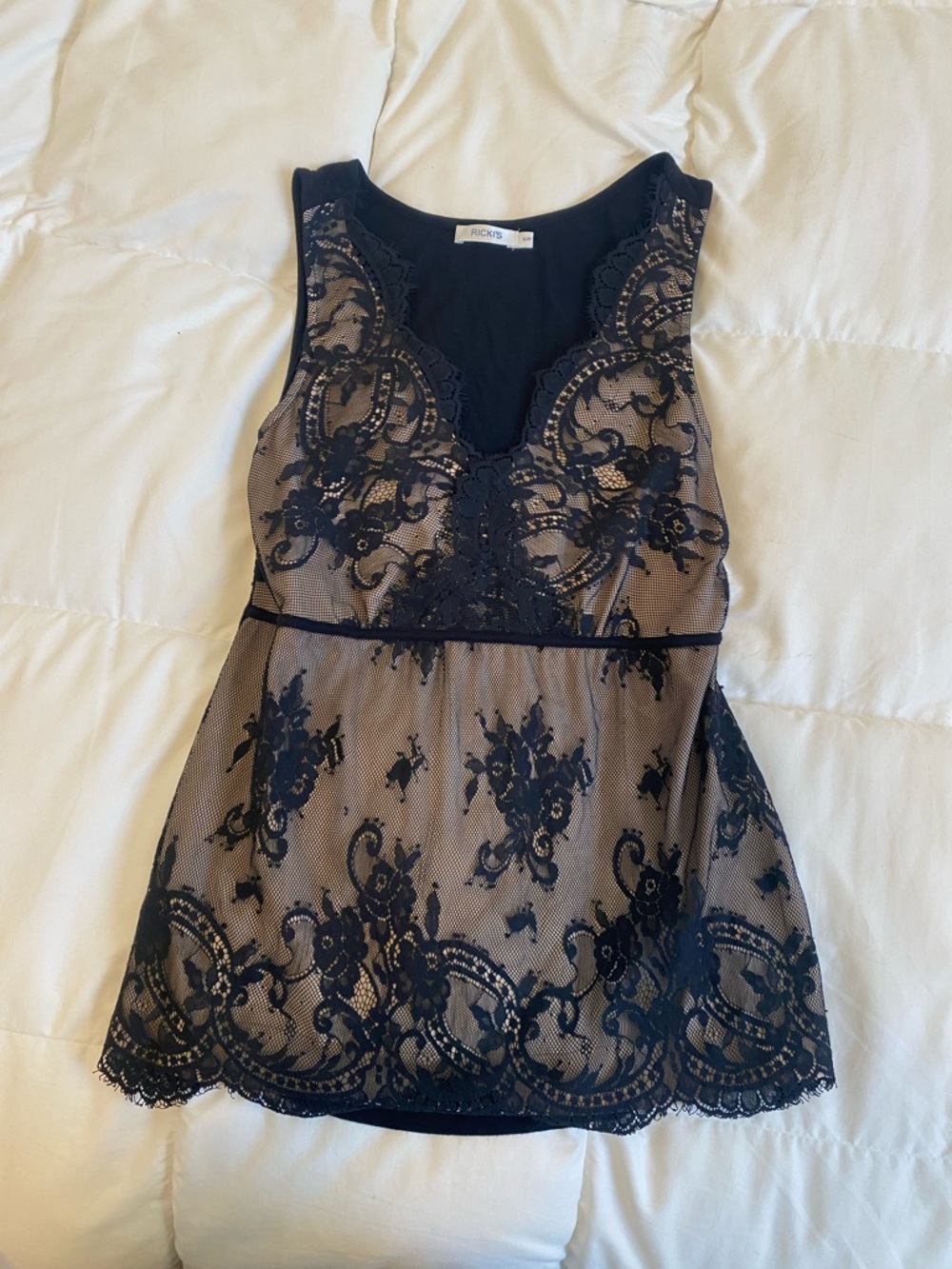 Y2K lace vampire babydoll top